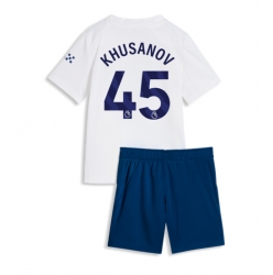 Strój piłkarski Manchester City Abdukodir Khusanov #45 Koszulka Trzeciej dziecięce 2026-27 Krótki Rękaw (+ Krótkie spodenki)