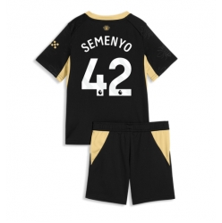 Strój piłkarski Manchester City Antoine Semenyo #42 Koszulka Wyjazdowej dziecięce 2026-27 Krótki Rękaw (+ Krótkie spodenki)