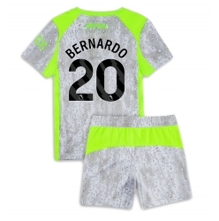 Strój piłkarski Manchester City Bernardo Silva #20 Koszulka Trzeciej dziecięce 2025-26 Krótki Rękaw (+ Krótkie spodenki)