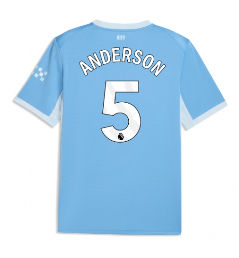 Strój piłkarski Manchester City Elliot Anderson #5 Koszulka Podstawowej 2026-27 Krótki Rękaw Strój piłkarski Manchester City Elliot Anderson #5 Koszulka Podstawowej 2026-27 Krótki Rękaw