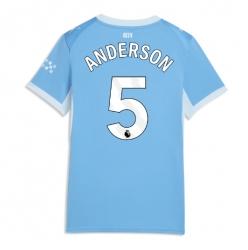 Strój piłkarski Manchester City Elliot Anderson #5 Koszulka Podstawowej damskie 2026-27 Krótki Rękaw