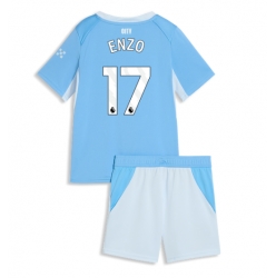 Strój piłkarski Manchester City Enzo Fernandez #17 Koszulka Podstawowej dziecięce 2026-27 Krótki Rękaw (+ Krótkie spodenki)