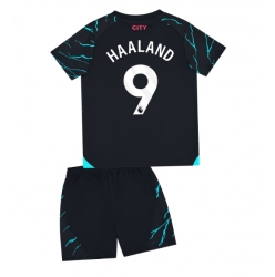 Strój piłkarski Manchester City Erling Haaland #9 Koszulka Trzeciej dziecięce 2023-24 Krótki Rękaw (+ Krótkie spodenki)