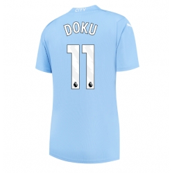 Strój piłkarski Manchester City Jeremy Doku #11 Koszulka Podstawowej damskie 2023-24 Krótki Rękaw