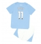 Strój piłkarski Manchester City Jeremy Doku #11 Koszulka Podstawowej dziecięce 2023-24 Krótki Rękaw (+ Krótkie spodenki)