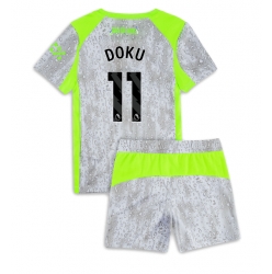 Strój piłkarski Manchester City Jeremy Doku #11 Koszulka Trzeciej dziecięce 2025-26 Krótki Rękaw (+ Krótkie spodenki)