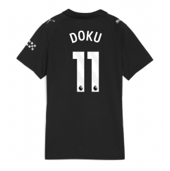 Strój piłkarski Manchester City Jeremy Doku #11 Koszulka Wyjazdowej damskie 2025-26 Krótki Rękaw
