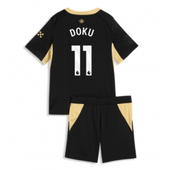 Strój piłkarski Manchester City Jeremy Doku #11 Koszulka Wyjazdowej dziecięce 2026-27 Krótki Rękaw (+ Krótkie spodenki)