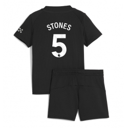 Strój piłkarski Manchester City John Stones #5 Koszulka Wyjazdowej dziecięce 2025-26 Krótki Rękaw (+ Krótkie spodenki)