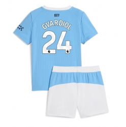 Strój piłkarski Manchester City Josko Gvardiol #24 Koszulka Podstawowej dziecięce 2025-26 Krótki Rękaw (+ Krótkie spodenki)