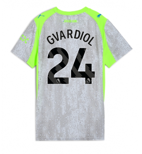Strój piłkarski Manchester City Josko Gvardiol #24 Koszulka Trzeciej damskie 2025-26 Krótki Rękaw Strój piłkarski Manchester City Josko Gvardiol #24 Koszulka Trzeciej damskie 2025-26 Krótki Rękaw