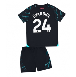 Strój piłkarski Manchester City Josko Gvardiol #24 Koszulka Trzeciej dziecięce 2023-24 Krótki Rękaw (+ Krótkie spodenki)