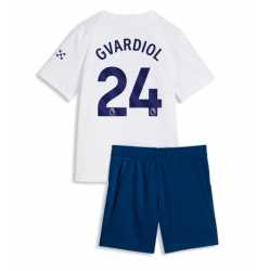 Strój piłkarski Manchester City Josko Gvardiol #24 Koszulka Trzeciej dziecięce 2026-27 Krótki Rękaw (+ Krótkie spodenki)