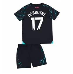 Strój piłkarski Manchester City Kevin De Bruyne #17 Koszulka Trzeciej dziecięce 2023-24 Krótki Rękaw (+ Krótkie spodenki)
