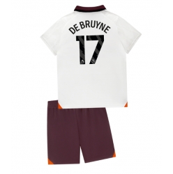 Strój piłkarski Manchester City Kevin De Bruyne #17 Koszulka Wyjazdowej dziecięce 2023-24 Krótki Rękaw (+ Krótkie spodenki)