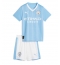 Strój piłkarski Manchester City Koszulka Podstawowej dziecięce 2023-24 Krótki Rękaw (+ Krótkie spodenki)