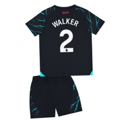 Strój piłkarski Manchester City Kyle Walker #2 Koszulka Trzeciej dziecięce 2023-24 Krótki Rękaw (+ Krótkie spodenki)