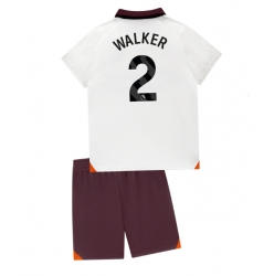 Strój piłkarski Manchester City Kyle Walker #2 Koszulka Wyjazdowej dziecięce 2023-24 Krótki Rękaw (+ Krótkie spodenki)