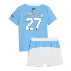 Strój piłkarski Manchester City Matheus Nunes #27 Koszulka Podstawowej dziecięce 2025-26 Krótki Rękaw (+ Krótkie spodenki)