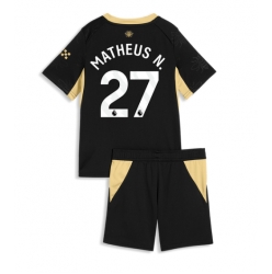 Strój piłkarski Manchester City Matheus Nunes #27 Koszulka Wyjazdowej dziecięce 2026-27 Krótki Rękaw (+ Krótkie spodenki)