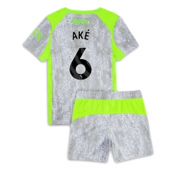 Strój piłkarski Manchester City Nathan Ake #6 Koszulka Trzeciej dziecięce 2025-26 Krótki Rękaw (+ Krótkie spodenki)