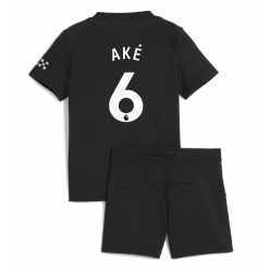 Strój piłkarski Manchester City Nathan Ake #6 Koszulka Wyjazdowej dziecięce 2025-26 Krótki Rękaw (+ Krótkie spodenki)
