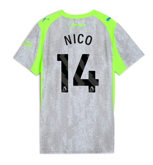 Strój piłkarski Manchester City Nico Gonzalez #14 Koszulka Trzeciej damskie 2025-26 Krótki Rękaw Strój piłkarski Manchester City Nico Gonzalez #14 Koszulka Trzeciej damskie 2025-26 Krótki Rękaw