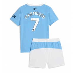 Strój piłkarski Manchester City Omar Marmoush #7 Koszulka Podstawowej dziecięce 2025-26 Krótki Rękaw (+ Krótkie spodenki)