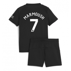 Strój piłkarski Manchester City Omar Marmoush #7 Koszulka Wyjazdowej dziecięce 2025-26 Krótki Rękaw (+ Krótkie spodenki)