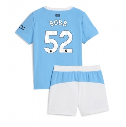 Strój piłkarski Manchester City Oscar Bobb #52 Koszulka Podstawowej dziecięce 2025-26 Krótki Rękaw (+ Krótkie spodenki)