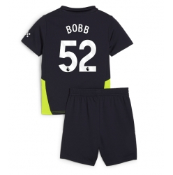Strój piłkarski Manchester City Oscar Bobb #52 Koszulka Wyjazdowej dziecięce 2024-25 Krótki Rękaw (+ Krótkie spodenki)