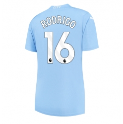 Strój piłkarski Manchester City Rodri Hernandez #16 Koszulka Podstawowej damskie 2023-24 Krótki Rękaw
