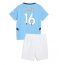 Strój piłkarski Manchester City Rodri Hernandez #16 Koszulka Podstawowej dziecięce 2024-25 Krótki Rękaw (+ Krótkie spodenki)