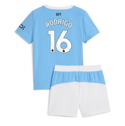 Strój piłkarski Manchester City Rodri Hernandez #16 Koszulka Podstawowej dziecięce 2025-26 Krótki Rękaw (+ Krótkie spodenki)