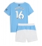 Strój piłkarski Manchester City Rodri Hernandez #16 Koszulka Podstawowej dziecięce 2025-26 Krótki Rękaw (+ Krótkie spodenki)