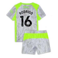 Strój piłkarski Manchester City Rodri Hernandez #16 Koszulka Trzeciej dziecięce 2025-26 Krótki Rękaw (+ Krótkie spodenki)