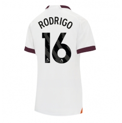 Strój piłkarski Manchester City Rodri Hernandez #16 Koszulka Wyjazdowej damskie 2023-24 Krótki Rękaw