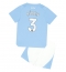 Strój piłkarski Manchester City Ruben Dias #3 Koszulka Podstawowej dziecięce 2023-24 Krótki Rękaw (+ Krótkie spodenki)