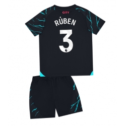 Strój piłkarski Manchester City Ruben Dias #3 Koszulka Trzeciej dziecięce 2023-24 Krótki Rękaw (+ Krótkie spodenki)