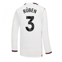 Strój piłkarski Manchester City Ruben Dias #3 Koszulka Wyjazdowej 2023-24 Długi Rękaw