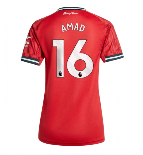 Strój piłkarski Manchester United Amad Diallo #16 Koszulka Podstawowej damskie 2025-26 Krótki Rękaw Strój piłkarski Manchester United Amad Diallo #16 Koszulka Podstawowej damskie 2025-26 Krótki Rękaw