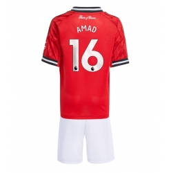 Strój piłkarski Manchester United Amad Diallo #16 Koszulka Podstawowej dziecięce 2025-26 Krótki Rękaw (+ Krótkie spodenki)