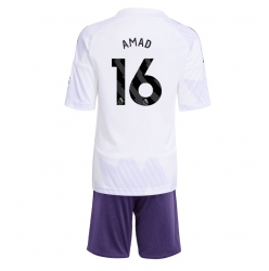 Strój piłkarski Manchester United Amad Diallo #16 Koszulka Wyjazdowej dziecięce 2025-26 Krótki Rękaw (+ Krótkie spodenki)