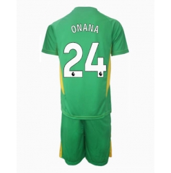 Strój piłkarski Manchester United Andre Onana #24 Bramkarskie Koszulka Trzeciej dziecięce 2024-25 Krótki Rękaw (+ Krótkie spodenki)