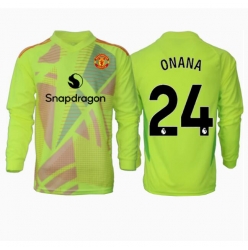 Strój piłkarski Manchester United Andre Onana #24 Bramkarskie Koszulka Wyjazdowej 2024-25 Długi Rękaw
