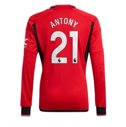 Strój piłkarski Manchester United Antony #21 Koszulka Podstawowej 2023-24 Długi Rękaw