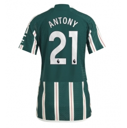 Strój piłkarski Manchester United Antony #21 Koszulka Wyjazdowej damskie 2023-24 Krótki Rękaw