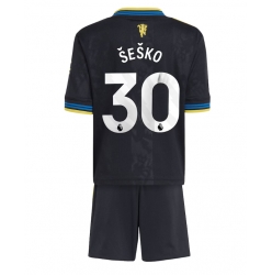 Strój piłkarski Manchester United Benjamin Sesko #30 Koszulka Trzeciej dziecięce 2025-26 Krótki Rękaw (+ Krótkie spodenki)