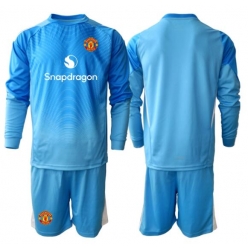 Strój piłkarski Manchester United Bramkarskie Koszulka Podstawowej dziecięce 2025-26 Długi Rękaw (+ Krótkie spodenki)