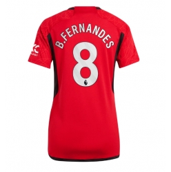 Strój piłkarski Manchester United Bruno Fernandes #8 Koszulka Podstawowej damskie 2023-24 Krótki Rękaw